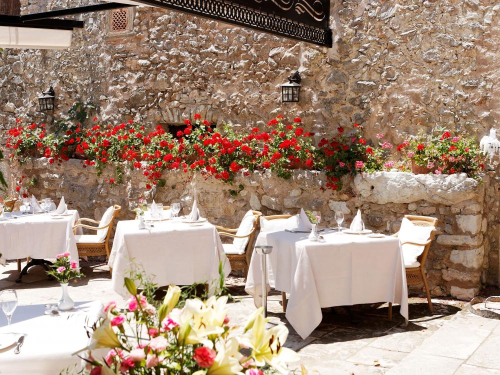 Restaurang på L´Hermitage Hotel & Spa, Orient Mallorca