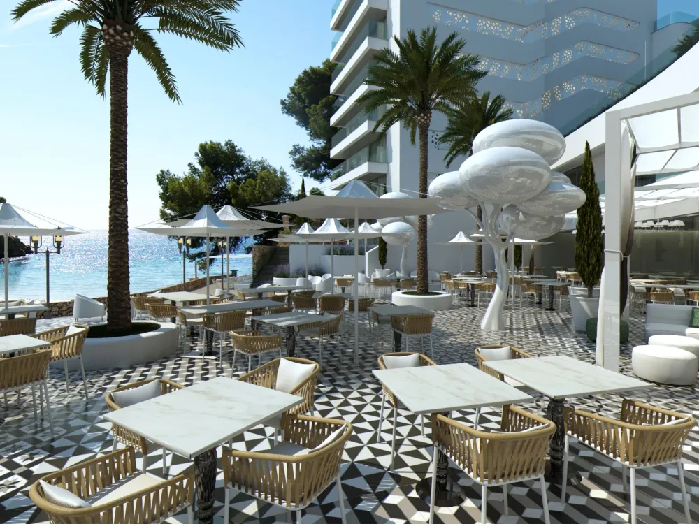 Restaurang med havsutsikt på Iberostar Grand Hotel Portals Nous, Mallorca
